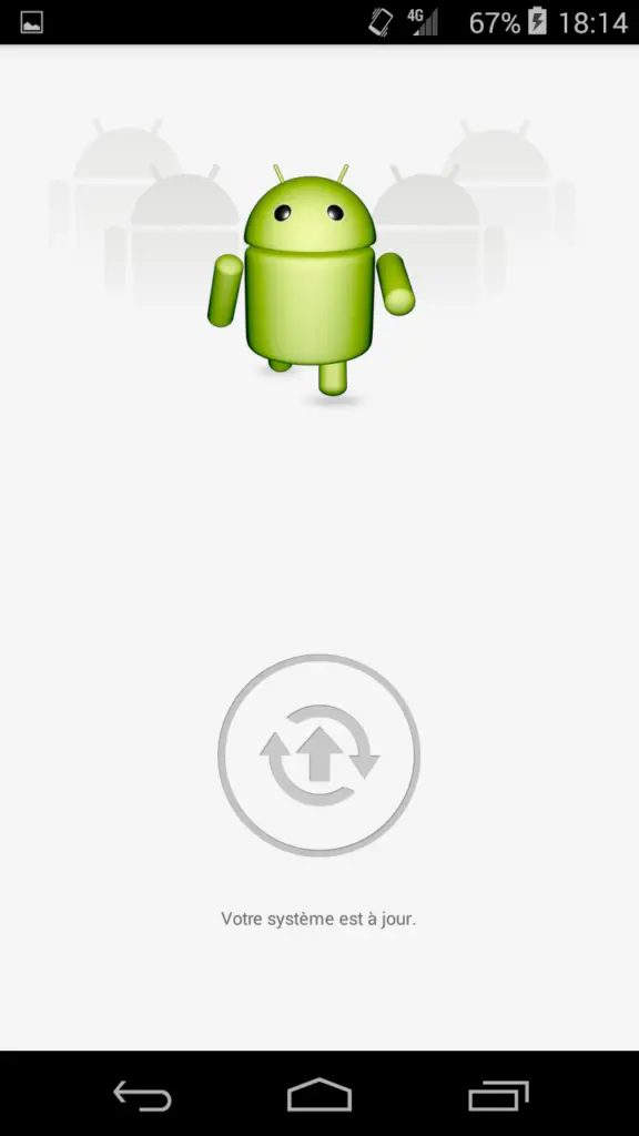 page de mise à jour android