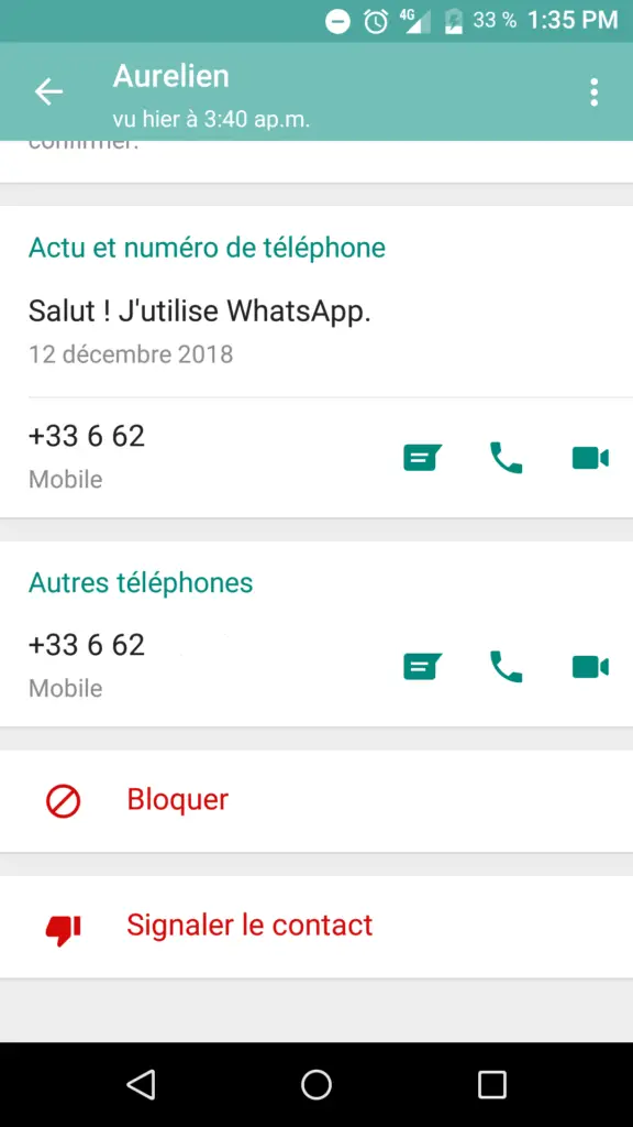 Delete a Whatsapp contact by blocking the person on the application