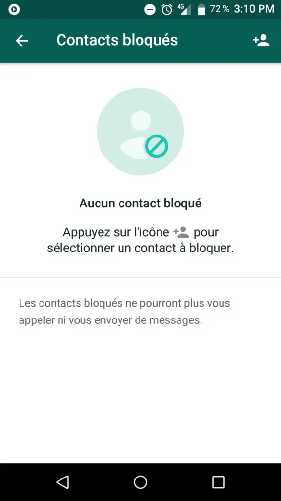 Blockera en Whatsapp-kontakt genom att lägga till den i listan över blockerade personer