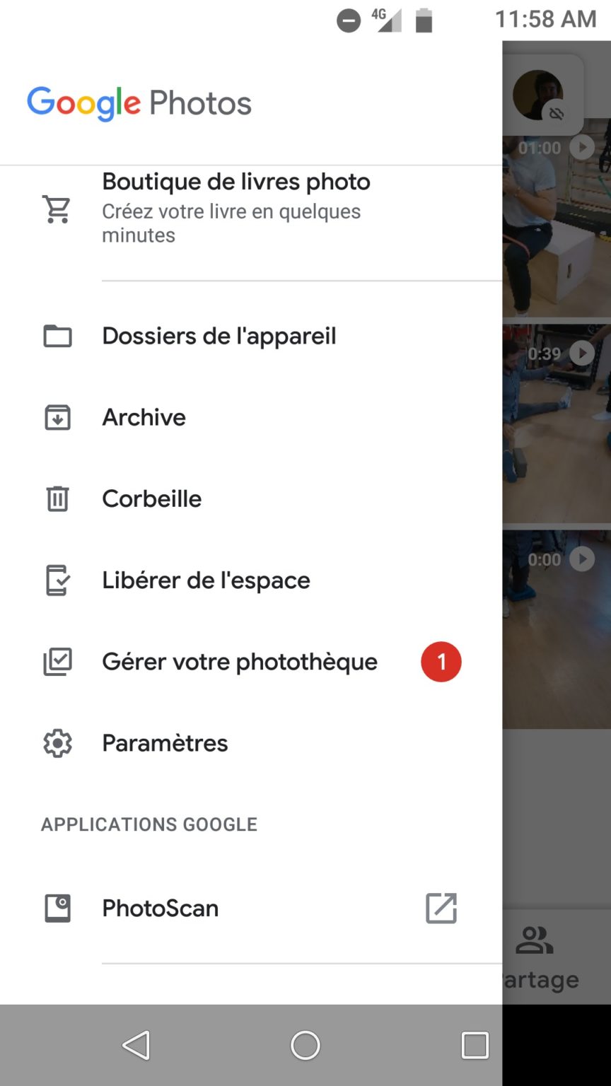 comment retrouver les photos supprimer sur google photos