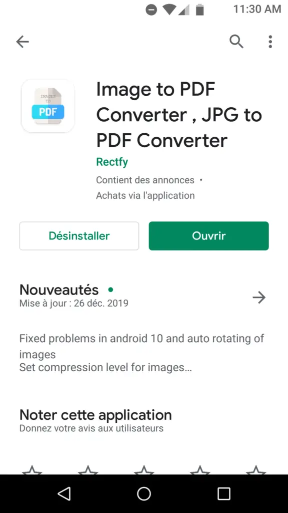 Transformer une photo en PDF sur smartphone Android avec une application