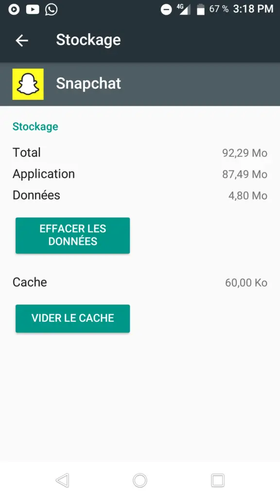 Limpe o cache e os dados do aplicativo Snapchat