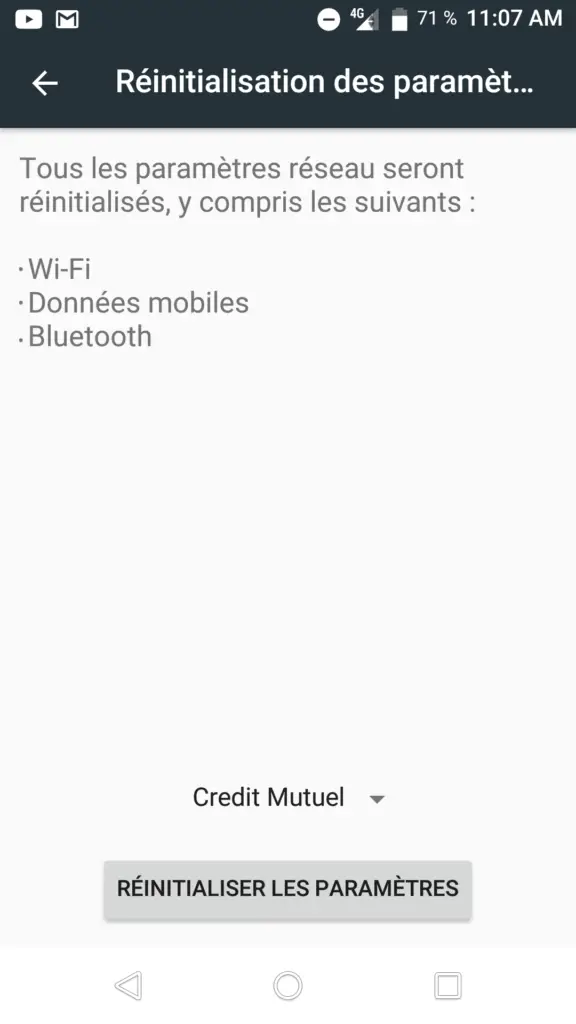 Reset your smartphone's network settings