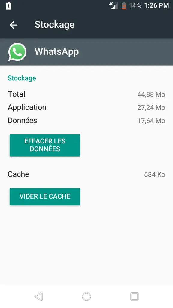 clear cache whatsapp application