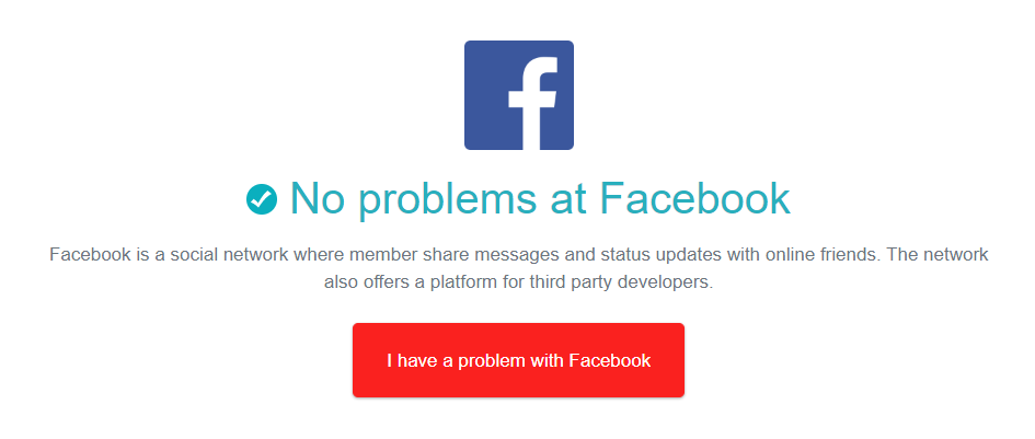 Status dos servidores do Facebook