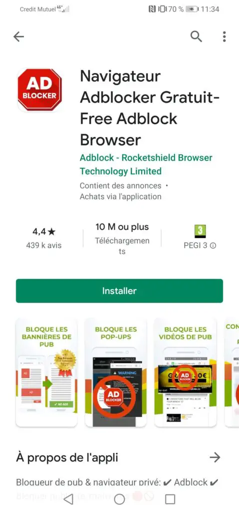 bloquer pubs google chrome android