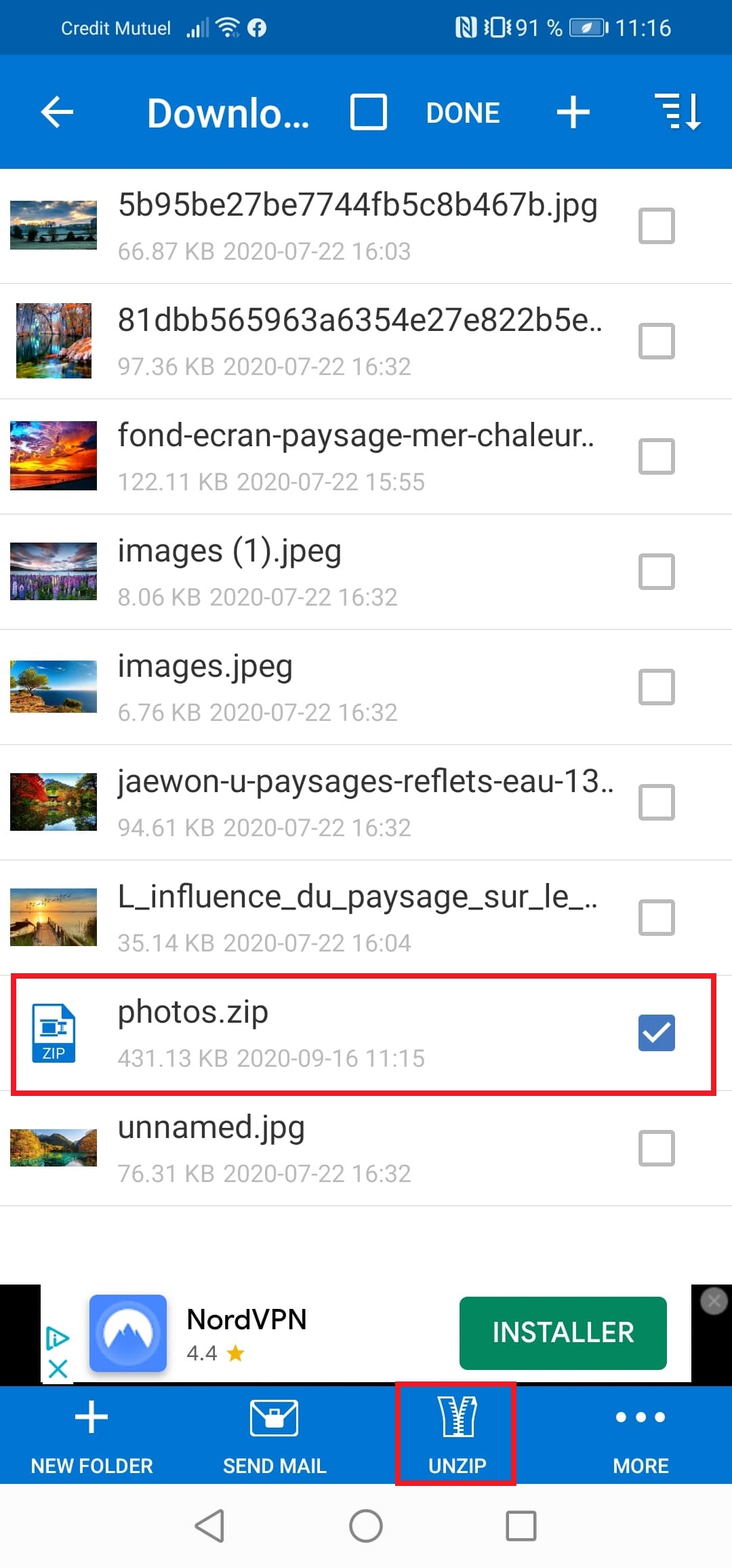 comment télécharger un fichier zip sur android