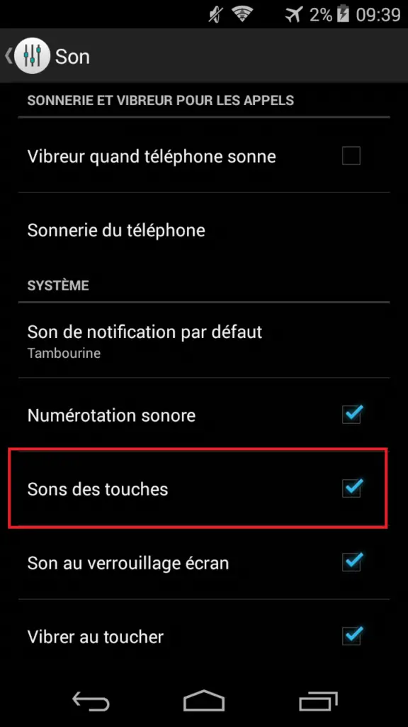 enlever son touches android clavier
